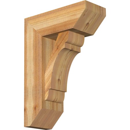 Ekena Millwork Olympic Slat Rough Sawn Bracket w/ Offset Brace, Western Red Cedar, 8"W x 20"D x 28"H BKT0806X20X28OLY06RWR